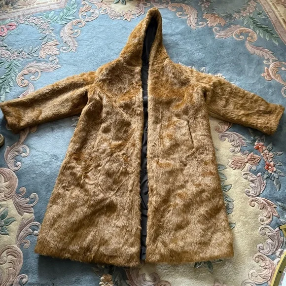 Roamans Black & Brown Reversible Faux Fur Full‑Length Trench Coat Plus Size Cozy - Picture 11 of 16